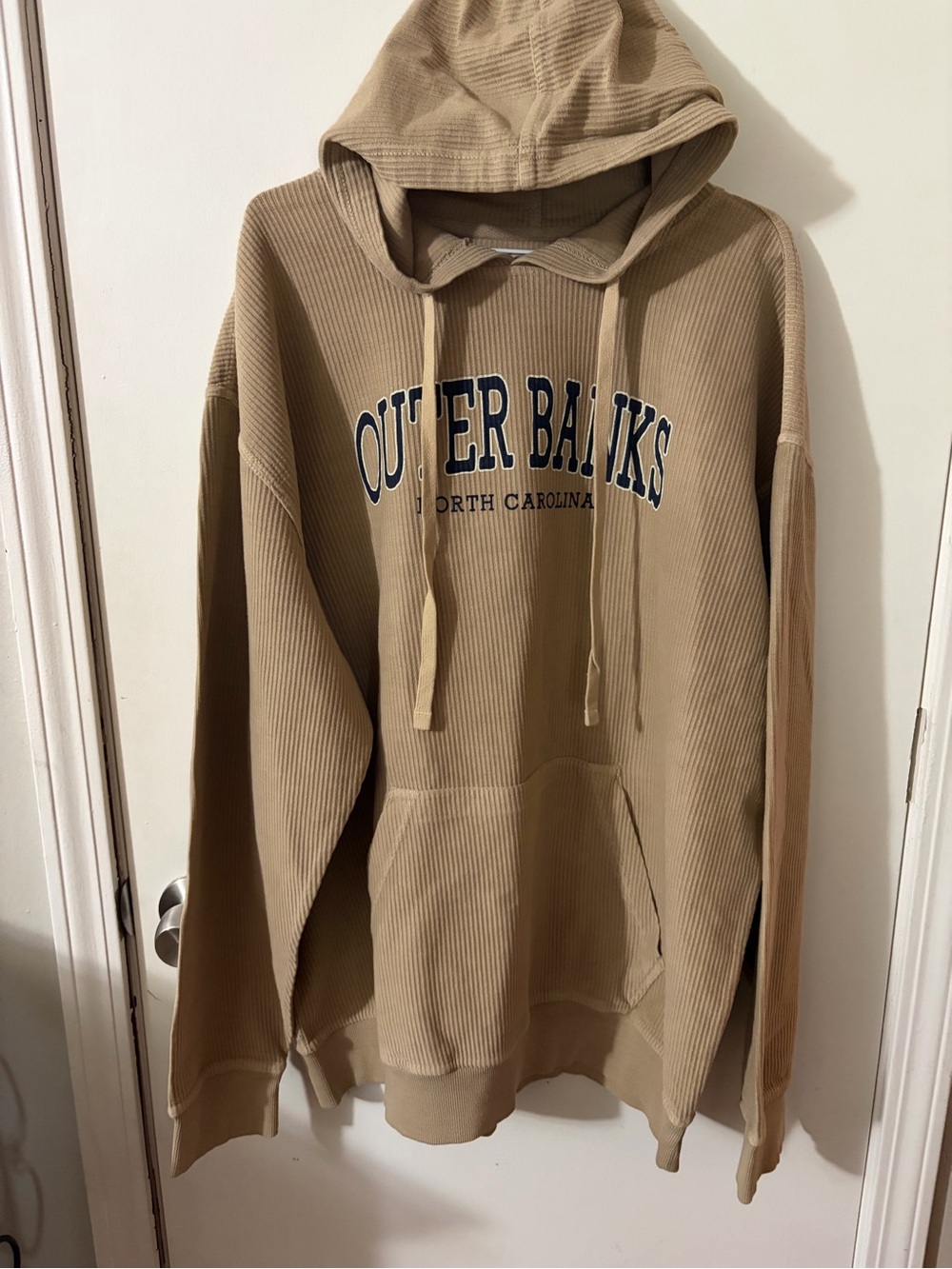 NWOT Men’s Blue 84 Large Outer Banks North Carolina Tan Textured Hoodie Tote12